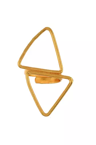 Gold plated celtic double triangle ring