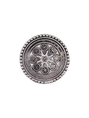 Oxidised silver tribal statement ring 2