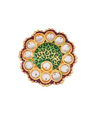 Set of 2 flower minakari ring 4
