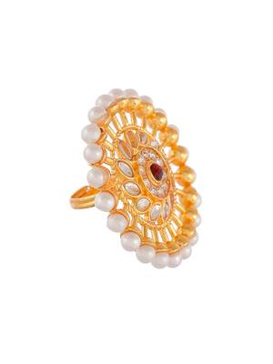 Pearl meenakari statement ring 3