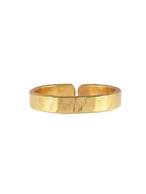 Handmade gold plated flat ring 2