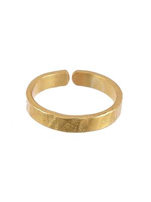 Handmade gold plated flat ring 3