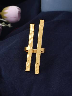 Gold plated celtic adjustable finger ring 1