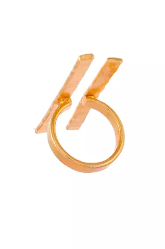 Gold plated celtic adjustable finger ring