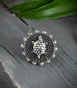 Oxidised silver tortoise ring