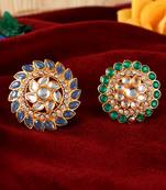 Set of 2 gold plated ethnic traditional angoothi