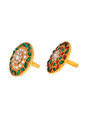 Set of 2 gold plated traditional wedding finger rings 4