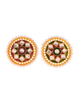 Set of 2 gold plated kundan ethnic engagement finger rings 4