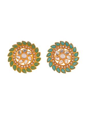 Set of 2 gold plated enamelled kundan wedding rings 3