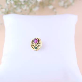 Traditional Round Shape Nose Pin Without Piercing For Women And Girls 2