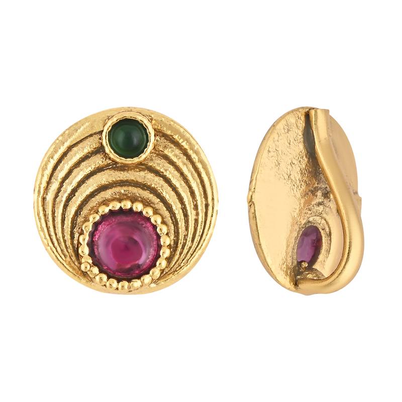 Traditional Round Shape Nose Pin Without Piercing For Women And Girls