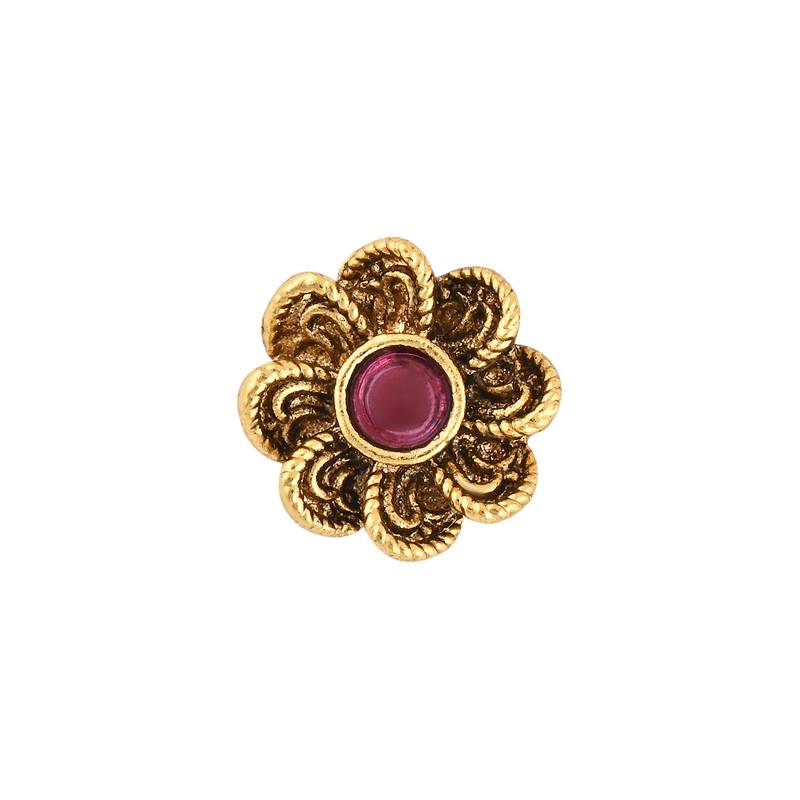I Jewels Traditional Clip On Nose Pin Without Piercing For Women And Girls