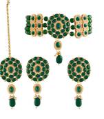 Traditional Pearl Choker Necklace Jewellery Set with Earrings & Maang Tikka Set for Women