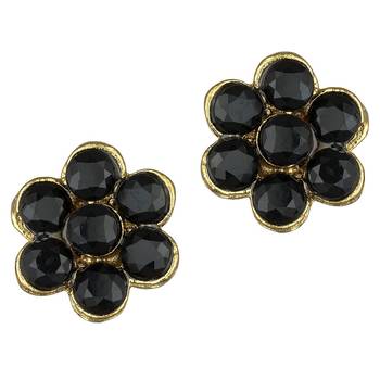 Traditional Black Pearl Beaded Stylish Moti Choker Necklace Jewellery Set with Stud Earrings for women 4