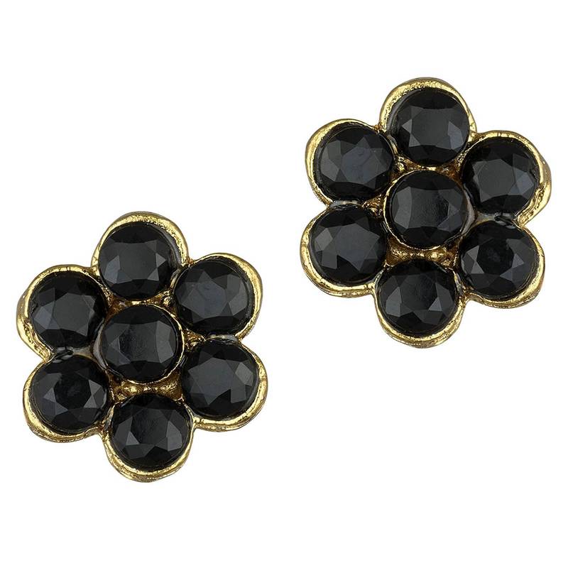 Traditional Black Pearl Beaded Stylish Moti Choker Necklace Jewellery Set with Stud Earrings for women