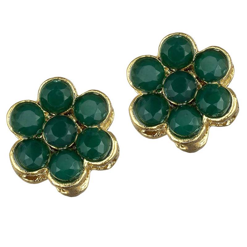 Traditional Green Pearl Beaded Stylish Moti Choker Necklace Jewellery Set with Stud Earrings for women