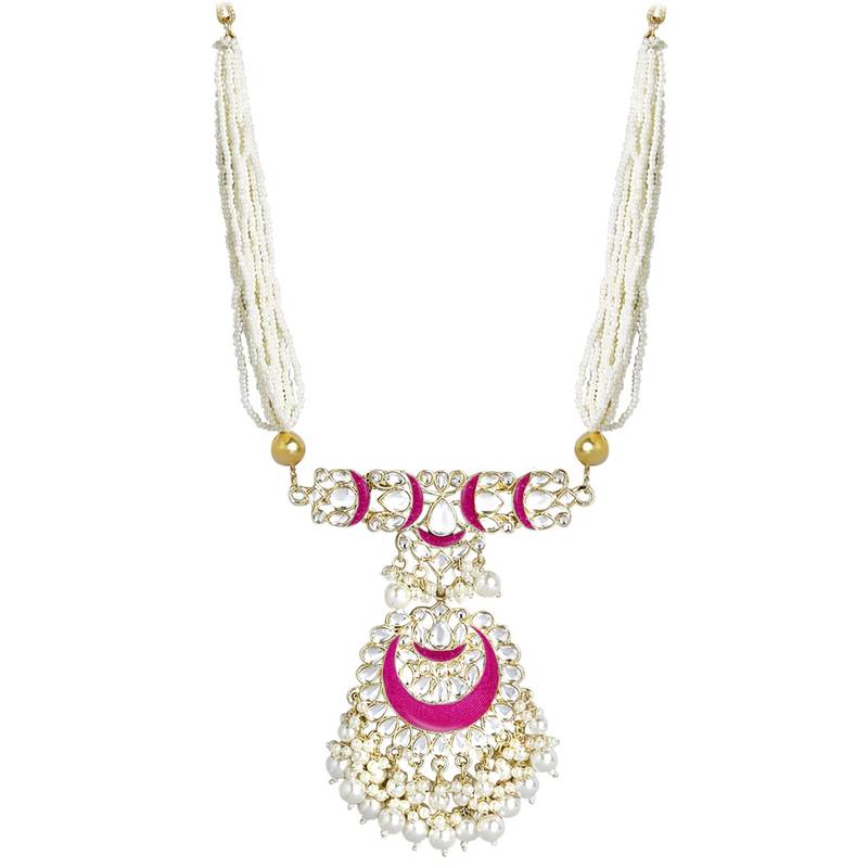 Meenakari Pearl & Kundan Studded Choker Necklace Jewellery Set