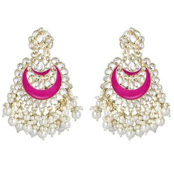 Meenakari Pearl & Kundan Studded Choker Necklace Jewellery Set 5