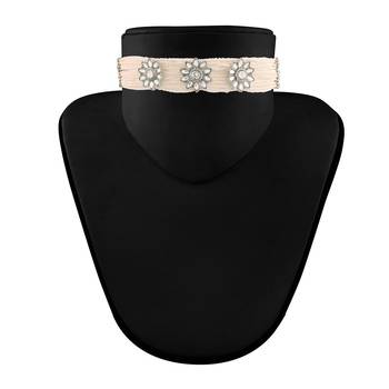 Traditional Pearl Beaded Choker Necklace Jewellery Set with Earrings For Women/Girls 3