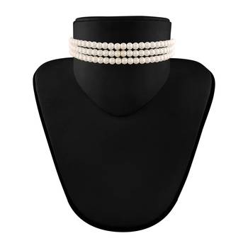 Handcrafted 3 Layer Light Weight Pearl Choker Necklace Jewellery Set 5