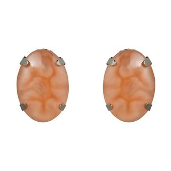 Glamorous Fashionable Eye-Catching Peach Beaded Choker and Earrings Set 4