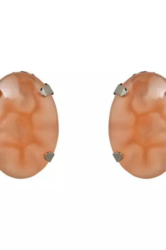 Glamorous Fashionable Eye-Catching Peach Beaded Choker and Earrings Set