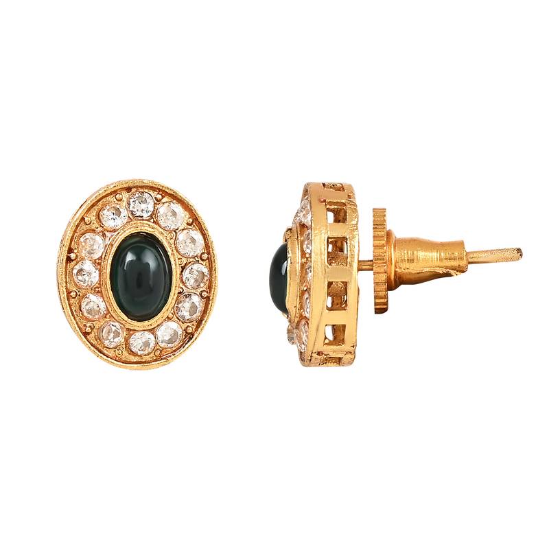 Traditional Handcrafted Stone Studded Pearl Choker Necklace Jewellery Set With Earrings For Women And Girls