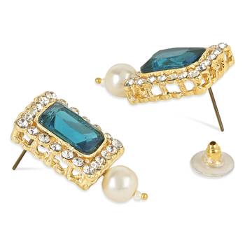 Stone Pearl Choker Necklace Jewellery Set For Women/Girls 3