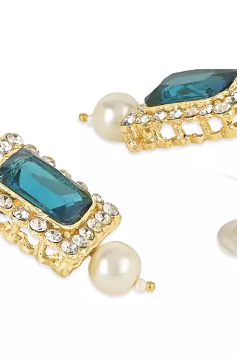 Stone Pearl Choker Necklace Jewellery Set For Women/Girls