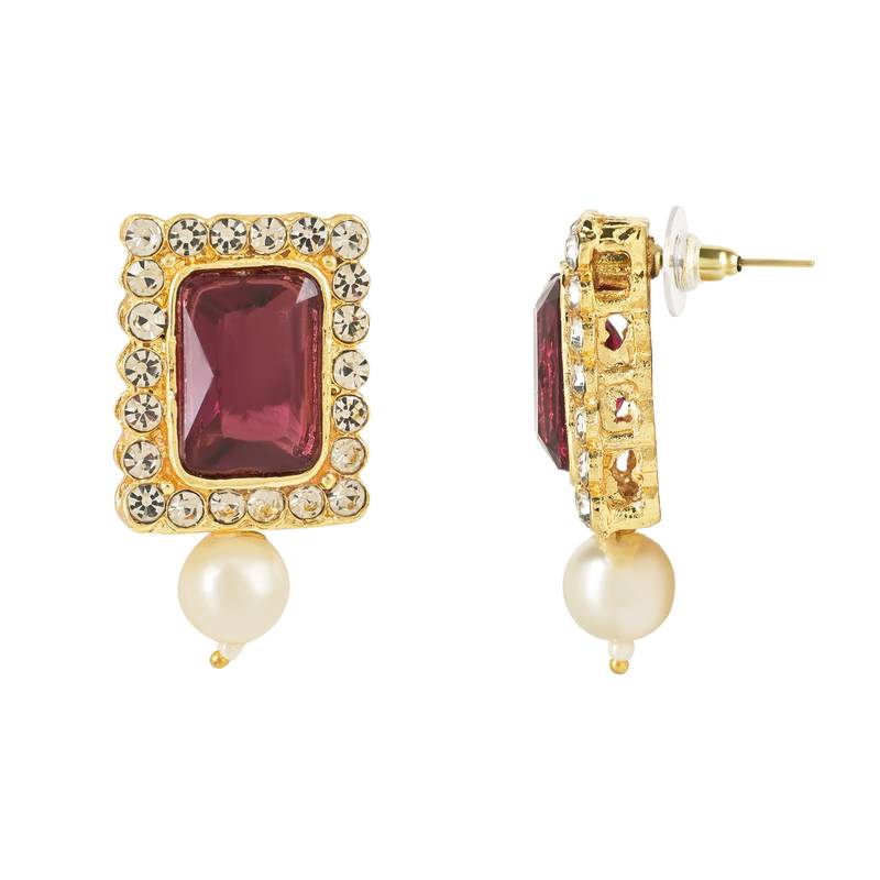 Stone Pearl Choker Necklace Jewellery Set