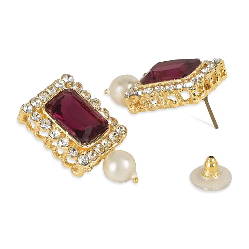 Stone Pearl Choker Necklace Jewellery Set