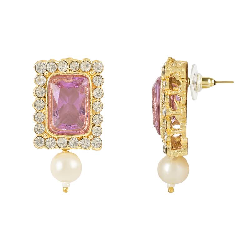 Stone Pearl Choker Necklace Jewellery Set For Women/Girls