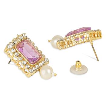 Stone Pearl Choker Necklace Jewellery Set For Women/Girls 4