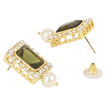 Stone Pearl Choker Necklace Jewellery Set 3