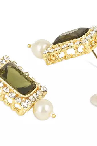 Stone Pearl Choker Necklace Jewellery Set
