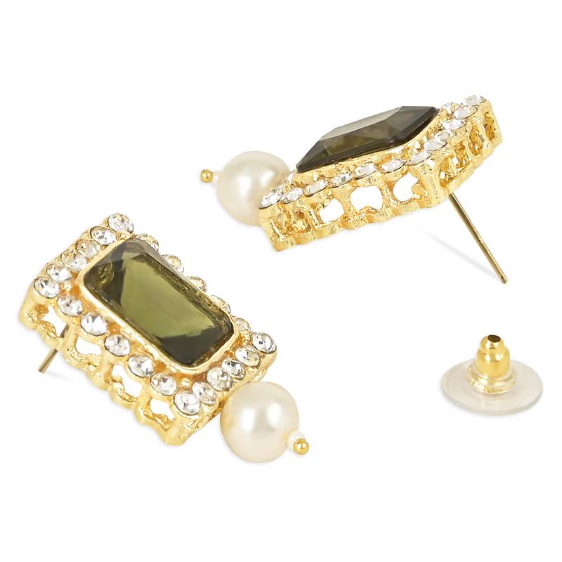 Stone Pearl Choker Necklace Jewellery Set