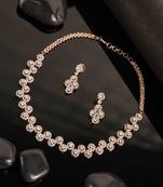 Rose-Gold Plated American Diamond Stone Studded Choker Necklace