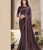 Roop Kashish Multicolor Digital Print Gerogette Saree And Blouse Piece