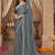 Roop Kashish Grey Color Digital Print Gerogette Saree And Blouse Piece