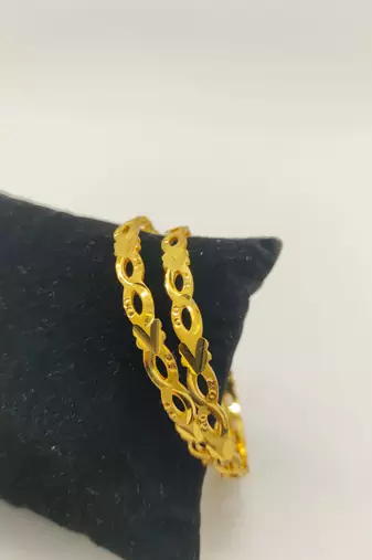 Gold Plated Machine Cut Bangles
