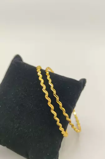 Zig Zag Gold Plated Bangle