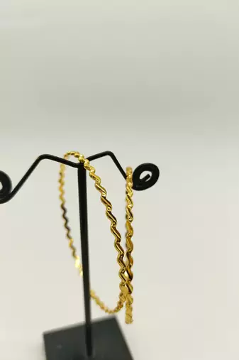 Zig Zag Gold Plated Bangle