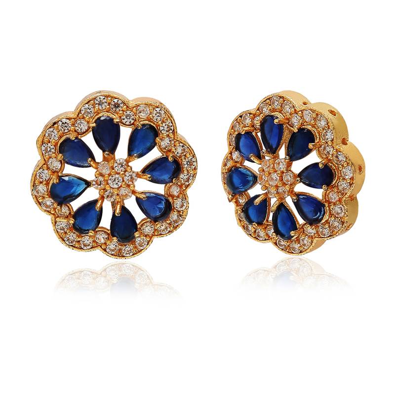 Traditional CZ Crystal Studded Pearl Choker Necklace Jewellery Set