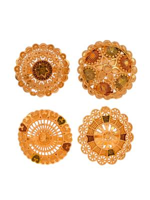 Set of 3 gold plated meenakari floral angoothi 3