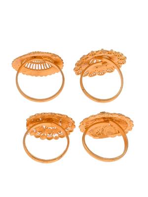 Set of 3 gold plated meenakari floral angoothi 4