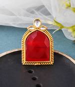 Gold p;ated kundan stone ring
