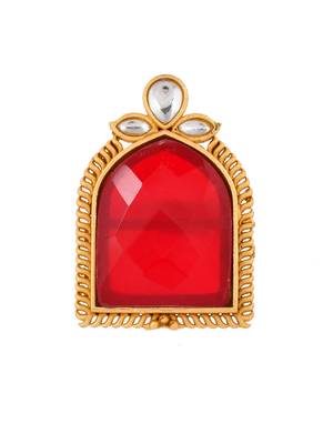 Gold p;ated kundan stone ring 3