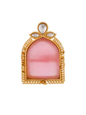 Gold p;ated kundan stone ring 2