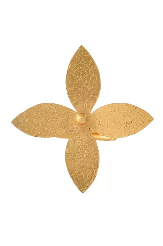 Floral textured adjustable ring