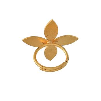 Floral textured adjustable ring 4